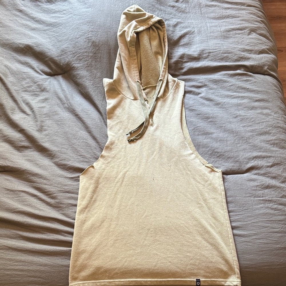 Men's Sleeveless Hooded Tank Top - green